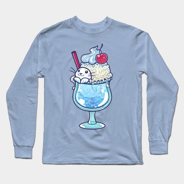 Ice Cream Soda Seal Long Sleeve T-Shirt by DoomedDreamer